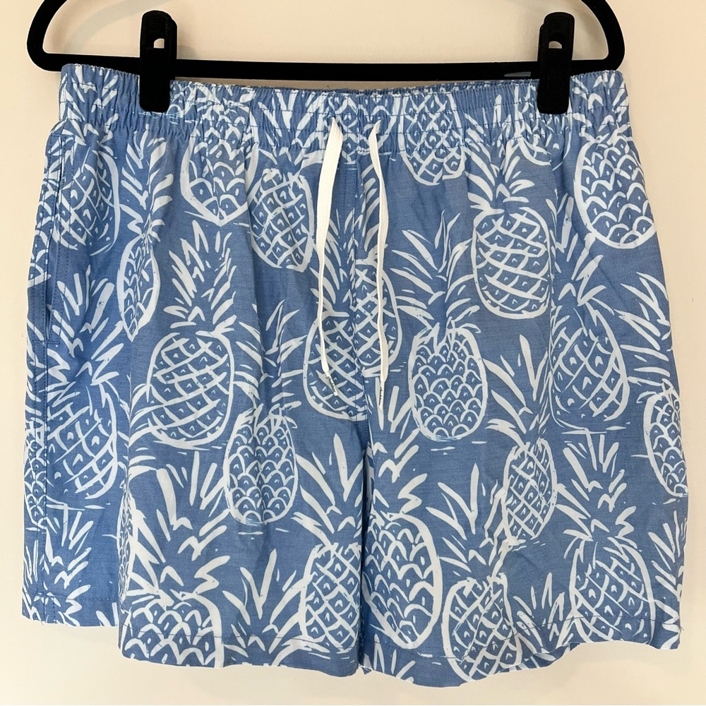 Chubbies Pineapple Print Lined Swim Shorts XL 5.5” Inseam Blue Tropical